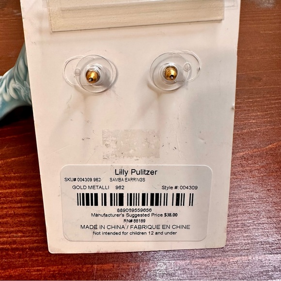 Lilly Pulitzer Samba Earrings Gold Metallic - Picture 4 of 5